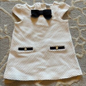 White Quilted Dress with Black Bow Janie and Jack 6-12m